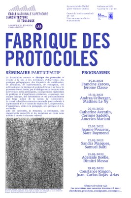 Affiche et programme Séminaire Fabrique des protocoles